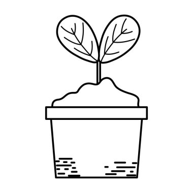 satır doğal bitki saksı tasarlamak vektör içinde bırakır