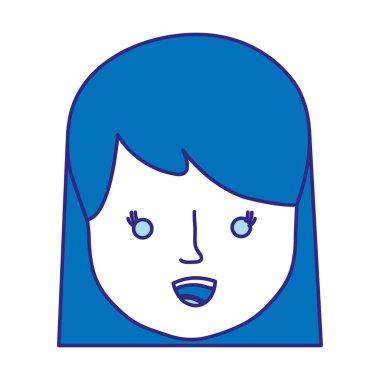 Duo renk kadın baş saç ve yüz ifade vektör çizim ile