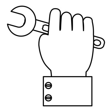 satır işadamı el anahtarı ekipman Servisi vektör çizim ile