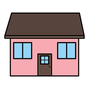 vektör çizim güzel mimari ev çatısı ve windows renk