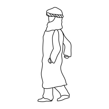 çizgi Arapça adam elbise ve pantolon tasarım vektör çizim ile