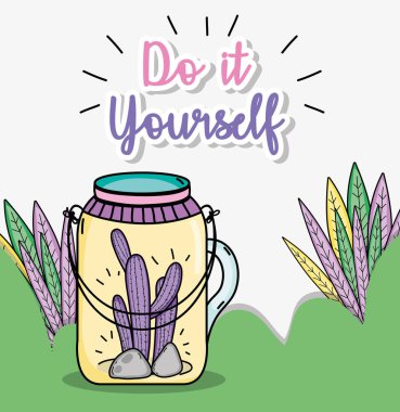 Karikatür kavramı vektör çizim grafik tasarım bahçe kendinizi yapmak