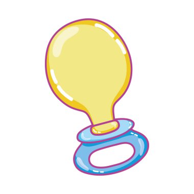 Kauçuk emzik Kukla bebek vektör çizim nesnesine