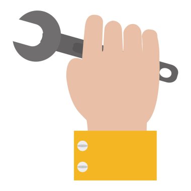 işadamı el anahtarı ekipman Servisi vektör çizim ile