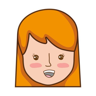 kadın baş saç ve yüz ifade vektör çizim ile