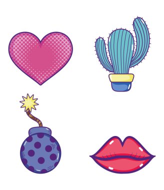 Pop art renkli çizgi film vektör çizim grafik tasarım