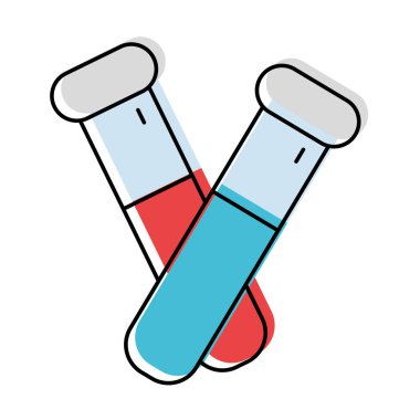 taşınan renk tıbbi analiz tüpler laboratuvar test vektör çizim