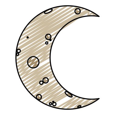 naight uzay vektör çizim astronomi ay gökyüzünde doodle