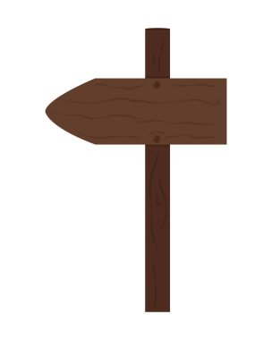 ahşap yol yönünde uyarı işareti illüstrasyon vektör