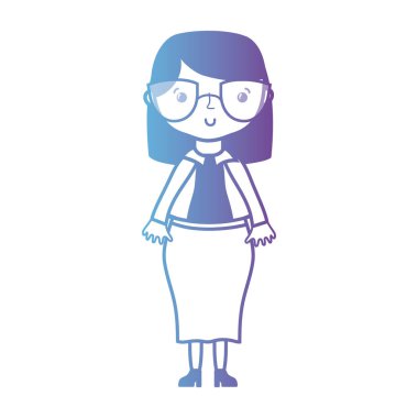 çizgi ve kadın ile saç modeli şık giysileriyle tasarlamak vektör