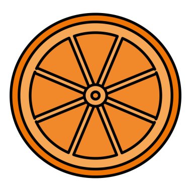 renk lezzetli dilim portakal organik meyve vektör çizim