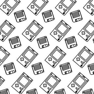 çizgi retro tetris disket arka plan vektör çizim ile el