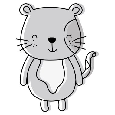 renk mutlu kedi sevimli hayvan kuyruk vektör çizim ile taşındı