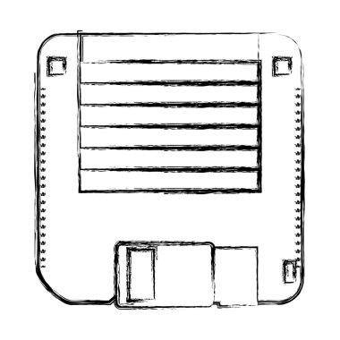 Grunge retro elektronik diskete medya nesne vektör çizim