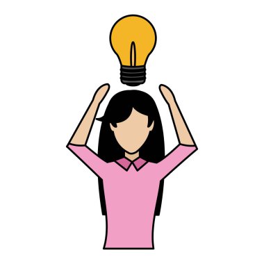 profesyonel iş adamları ampul beyin fırtınası başarı vektör illustation renk