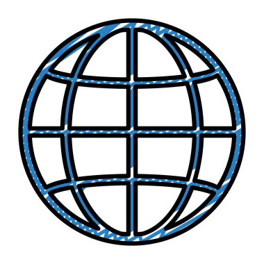 Doodle dijital küresel ağ bağlantısı teknoloji vektör çizim