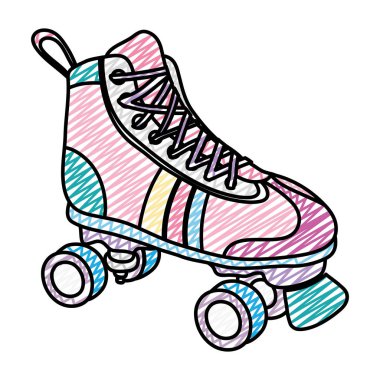 paten tarzı eğlenceli doodle spor vektör çizim
