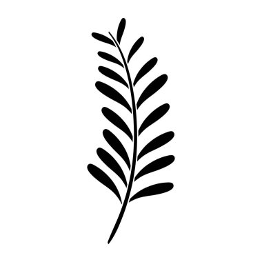 tropikal doğa bitki vektör çizim siluet palmiye yaprakları