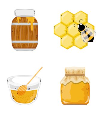 Honeycom simgeler koleksiyon vektör çizim grafik tasarım