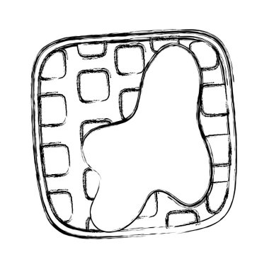 Grunge gözleme kahvaltı yemek tatlı krem vektör çizim ile