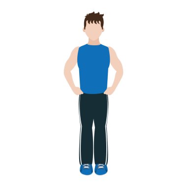Fitness adam vektör çizim eğitim için spor giysileri ile