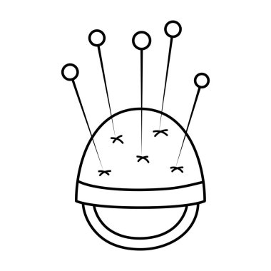 çizgi chishion iğne dikiş moda zanaat vektör çizim