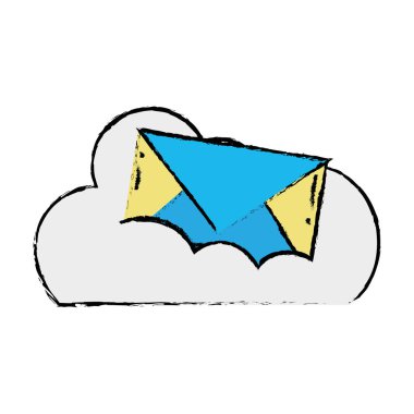 e-posta kartı mesaj vektör çizim verilerle bulut