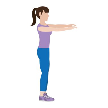 Fitness kadın egzersiz eğitim yaşam tarzı vektör çizim