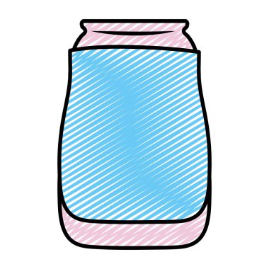 Doodle rustik koru mason kavanoza nesne vektör çizim