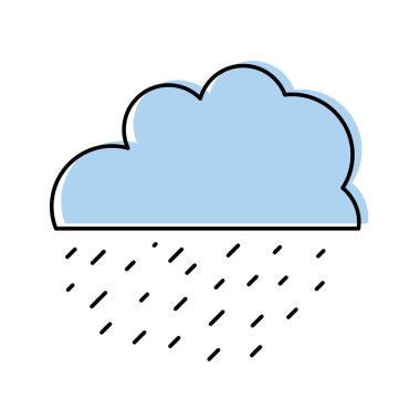 soğuk doğa hava vektör çizim yağmur ile renk bulut taşındı