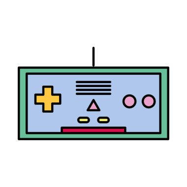 vektör çizim elektronik video oyunu konsolu simülatörü düğmeleri ile renk