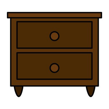 renk ahşap başucu masa rahat nesne vektör çizim