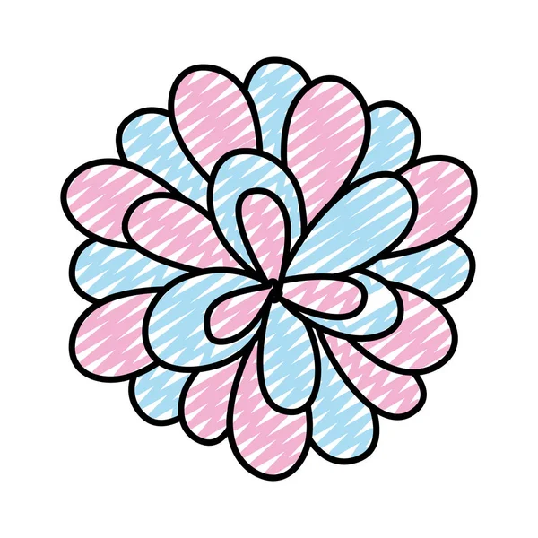 Doodle Εξωτικά Και Ομορφιά Λουλούδια Πέταλα Εικονογράφηση Διάνυσμα Στυλ — Διανυσματικό Αρχείο