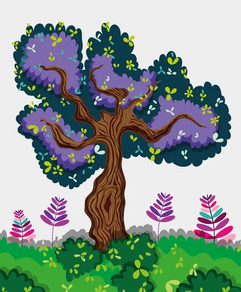 Ağaç Izole Orman Vektör Çizim Grafik Tasarım — Stok Vektör