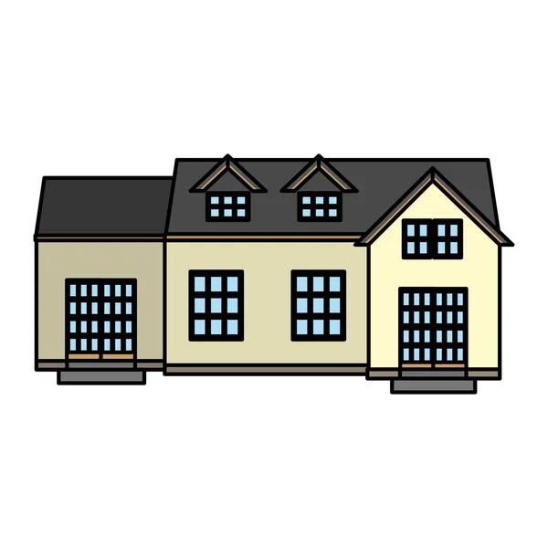 Farbe Schöner Residenzpalast Mit Dach Und Fenstern Vektorillustration — Stockvektor
