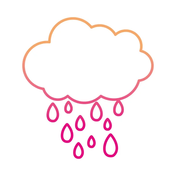 Degradace Linie Přírody Cloud Pršet Počasí Obloze Vektorové Ilustrace — Stockový vektor