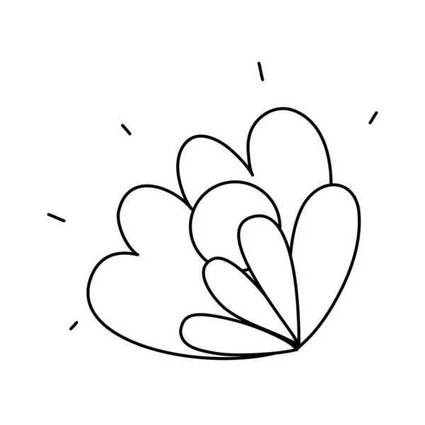 Sorban Gyönyörű Tengeri Flowerswith Természetes Szirmok Vektoros Illusztráció — Stock Vector