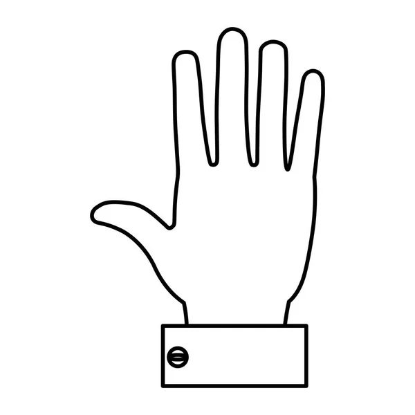 Лінія Бізнесмен Рука Знак Зупинки Векторна Ілюстрація — стоковий вектор