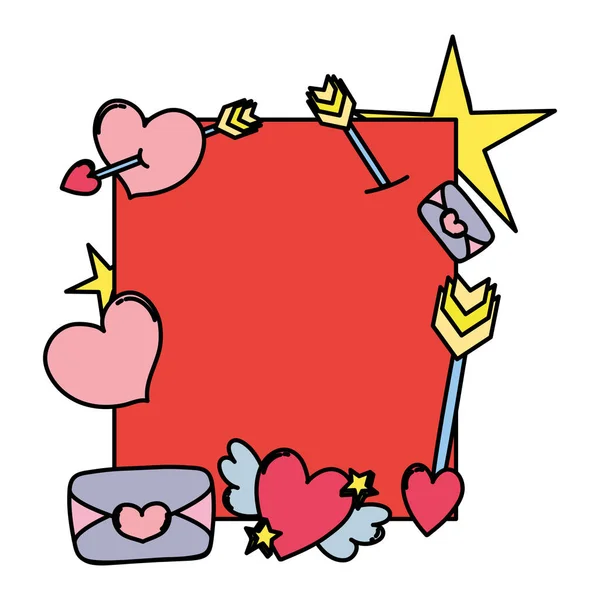Kolor Dekoracji Godło Romantyczne Walentynki Symbol Wektor Ilustracja — Wektor stockowy