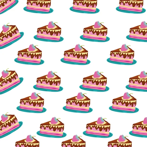 Geburtstag Kuchen Muster Hintergrund Vektor Illustration Grafik Design — Stockvektor