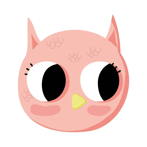Adorable Owl Head Wild Animal Vector Illustration — Stock Vector