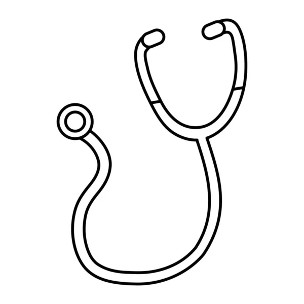Ligne Stéthoscope Médical Outil Pour Battre Signe Vectoriel Illustration — Image vectorielle