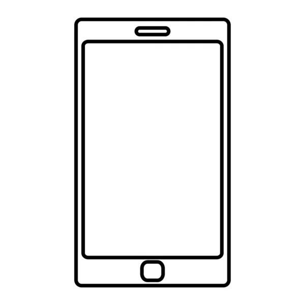 Linie Elektronisches Smartphone Digitale Kommunikationstechnologie Vektor Illustration — Stockvektor