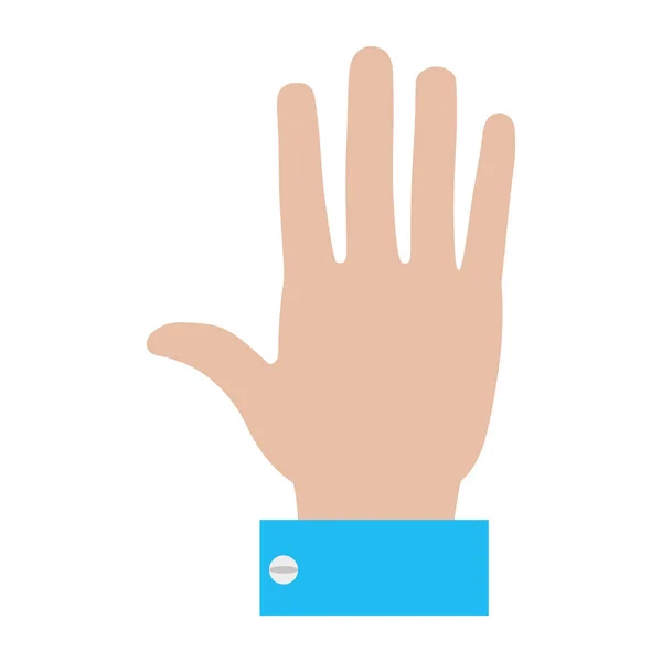 Mano Hombre Negocios Con Stop Gesture Signo Vector Ilustración — Vector de stock