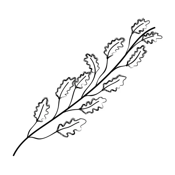 Grunge Mignon Exotique Branches Feuilles Style Vectoriel Illustration — Image vectorielle