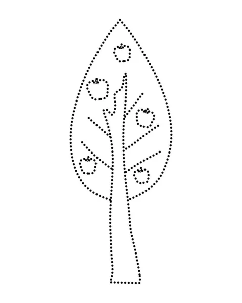 Раздвижная Форма Натурального Дерева Вкусными Яблоками Векторные Иллюстрации Фруктов — стоковый вектор
