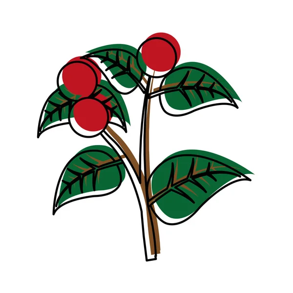 Переміщена Кольорова Рослина Гілкою Дерева Листя Векторні Ілюстрації — стоковий вектор