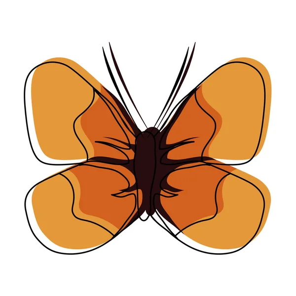 Verplaatste Kleur Schoonheid Vlinder Insect Met Vleugels Stijl Vectorillustratie — Stockvector