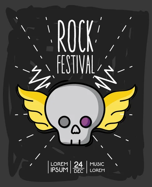 Festival Rock Evento Música Concierto Vector Ilustración — Vector de stock