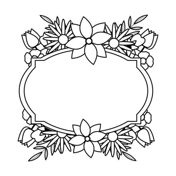 Лінія Екзотичних Квітів Листям Рослини Прикраса Векторні Ілюстрації — стоковий вектор